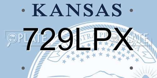 729LPX Kansas License Plate