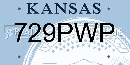 729PWP Kansas License Plate