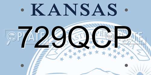 729QCP Kansas License Plate