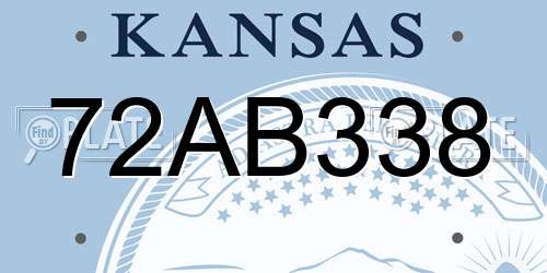 72AB338 Kansas License Plate