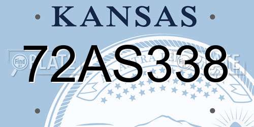 72AS338 Kansas License Plate