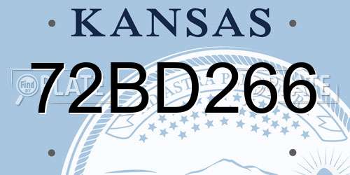 72BD266 Kansas License Plate