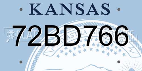 72BD766 Kansas License Plate