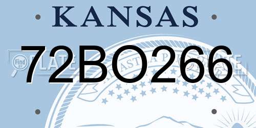 72BO266 Kansas License Plate