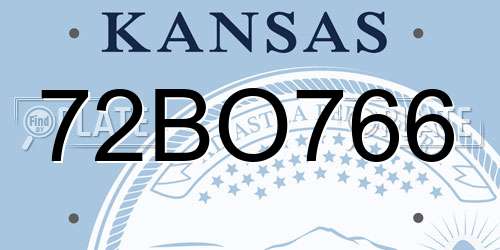 72BO766 Kansas License Plate