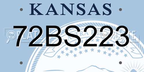 72BS223 Kansas License Plate