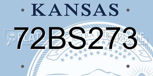 72BS273 Kansas License Plate