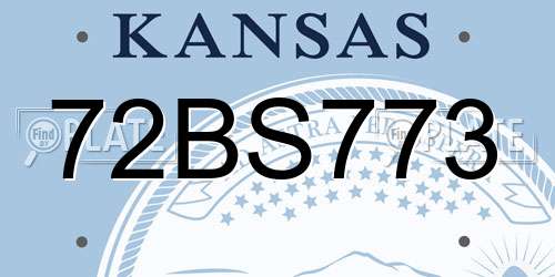 72BS773 Kansas License Plate