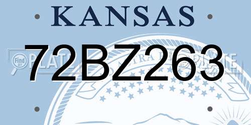 72BZ263 Kansas License Plate