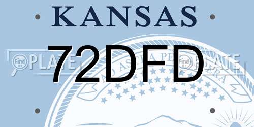 72DFD Kansas License Plate