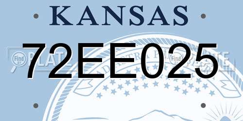 72EE025 Kansas License Plate