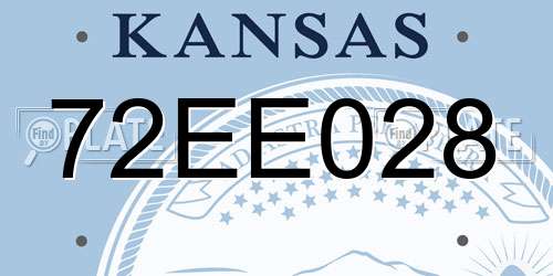 72EE028 Kansas License Plate
