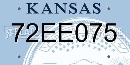 72EE075 Kansas License Plate