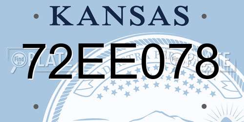 72EE078 Kansas License Plate