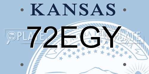 72EGY Kansas License Plate