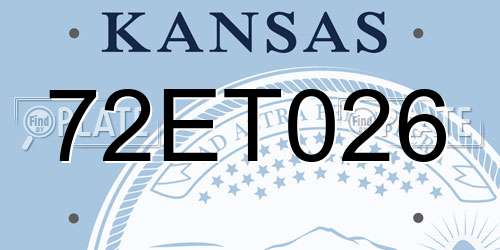 72ET026 Kansas License Plate