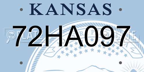 72HA097 Kansas License Plate