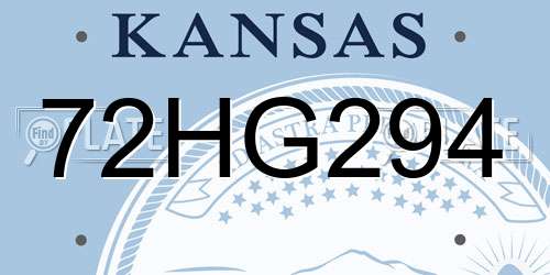 72HG294 Kansas License Plate