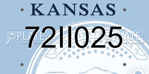 72II025 Kansas License Plate