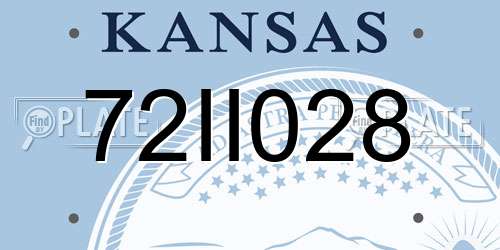72II028 Kansas License Plate