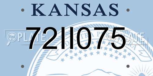 72II075 Kansas License Plate