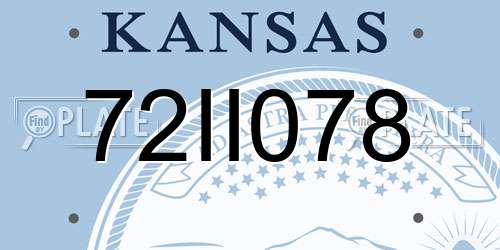 72II078 Kansas License Plate