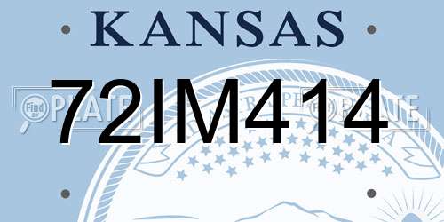 72IM414 Kansas License Plate