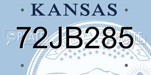 72JB285 Kansas License Plate