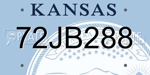 72JB288 Kansas License Plate