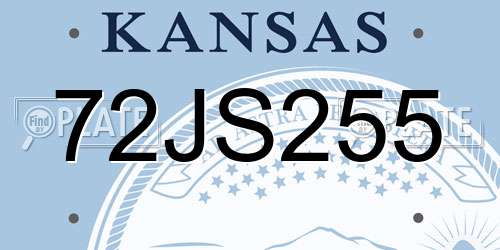 72JS255 Kansas License Plate