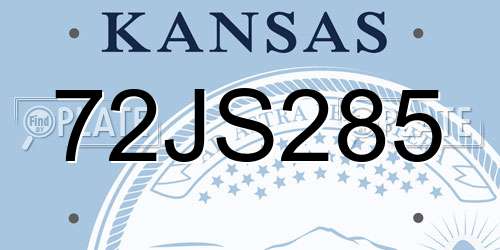 72JS285 Kansas License Plate