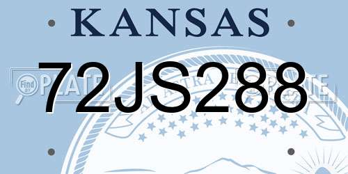 72JS288 Kansas License Plate
