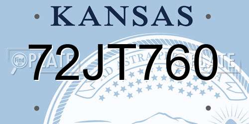 72JT760 Kansas License Plate