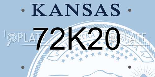 72K20 Kansas License Plate