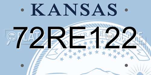 72RE122 Kansas License Plate
