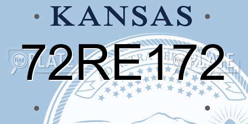 72RE172 Kansas License Plate