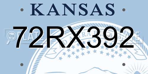 72RX392 Kansas License Plate