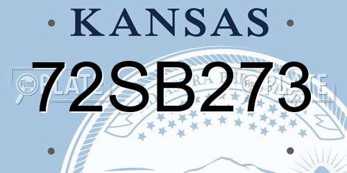72SB273 Kansas License Plate