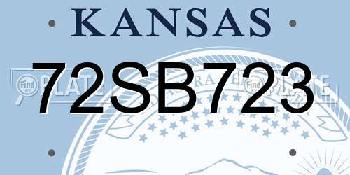 72SB723 Kansas License Plate