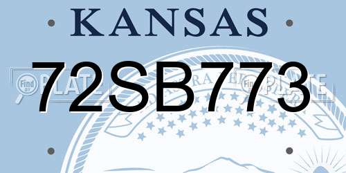 72SB773 Kansas License Plate