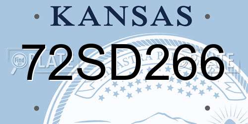 72SD266 Kansas License Plate