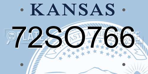 72SO766 Kansas License Plate