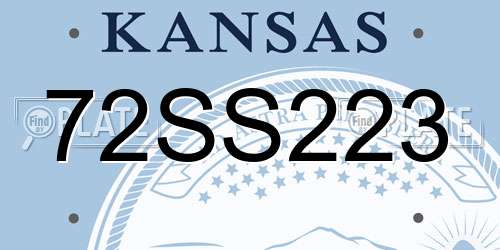 72SS223 Kansas License Plate