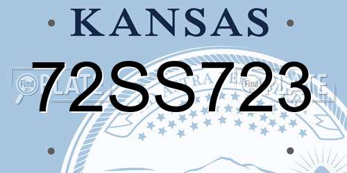 72SS723 Kansas License Plate