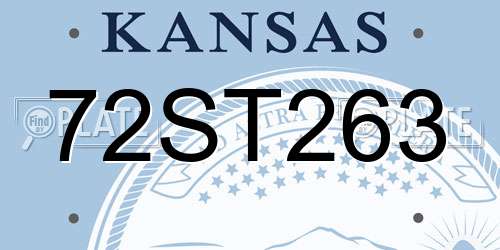 72ST263 Kansas License Plate