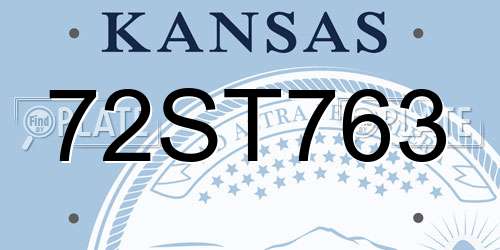 72ST763 Kansas License Plate