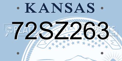 72SZ263 Kansas License Plate