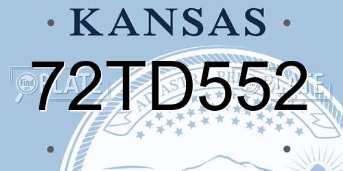 72TD552 Kansas License Plate