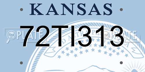 72TI313 Kansas License Plate