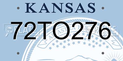 72TO276 Kansas License Plate